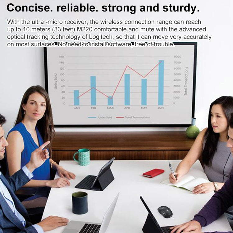 Logitech M220 1200DPI 2.4GHz Ergonomic Wireless Mouse (Blue) - free shipping - PMC Jewellery - Order now!