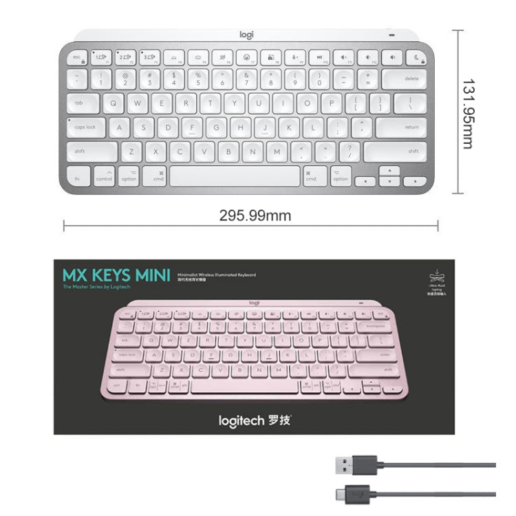 Logitech MX Keys Mini Wireless Bluetooth Ultra-thin Smart Backlit Keyboard (Black) - Wireless Keyboard by Logitech | Online Shopping South Africa | PMC Jewellery | Buy Now Pay Later Mobicred