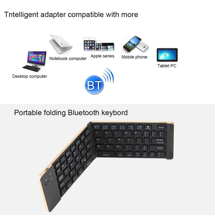 F66 Foldable Bluetooth Wireless 66 Keys Keyboard, Support Android / Windows / iOS (Silver) - Wireless Keyboard by PMC Jewellery | Online Shopping South Africa | PMC Jewellery | Buy Now Pay Later Mobicred