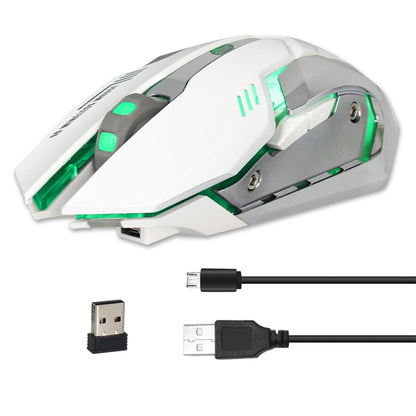 ZERODATE X70 2.4GHz Wireless 6-Keys 2400 DPI Adjustable Ergonomics Optical Gaming Mouse with Breathing Light(White) - Wireless Mice by ZERODATE | Online Shopping South Africa | PMC Jewellery | Buy Now Pay Later Mobicred