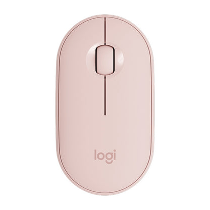 Logitech Pebble Cobblestone Shape Thin 3-keys 1000DPI Mute Wireless Bluetooth Optical Mouse, Wireless Range: 10m (Pink) - Wireless Mice by Logitech | Online Shopping South Africa | PMC Jewellery | Buy Now Pay Later Mobicred