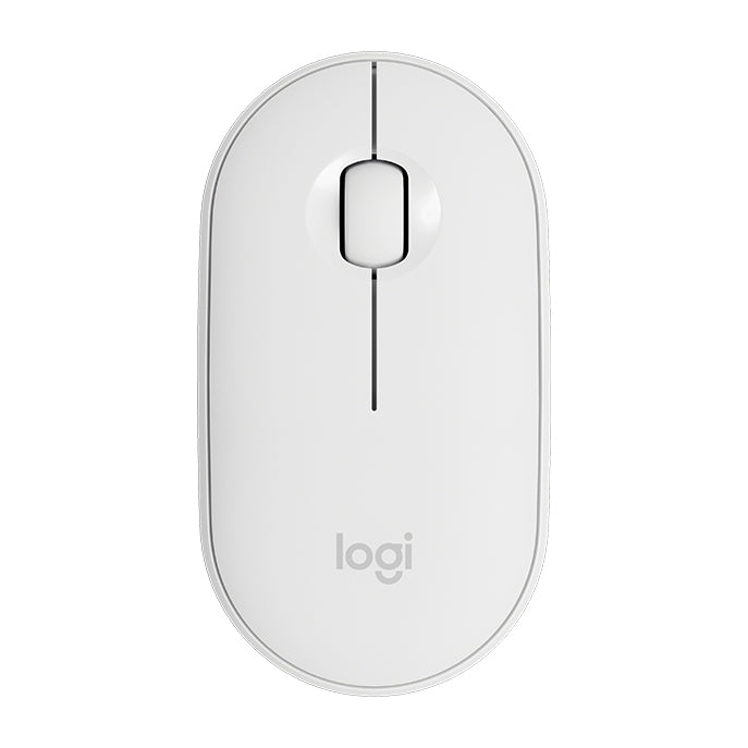 Logitech Pebble Cobblestone Shape Thin 3-keys 1000DPI Mute Wireless Bluetooth Optical Mouse, Wireless Range: 10m (White) - Wireless Mice by Logitech | Online Shopping South Africa | PMC Jewellery | Buy Now Pay Later Mobicred