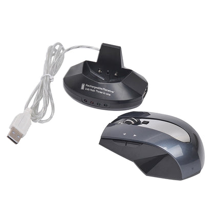 MZ-011 2.4GHz 1600DPI Wireless Rechargeable Optical Mouse with HUB Function(Blue) - Wireless Mice by PMC Jewellery | Online Shopping South Africa | PMC Jewellery | Buy Now Pay Later Mobicred