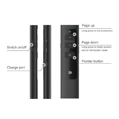 Doosl DSIT013 2.4GHz Rechargeable PowerPoint Presentation Remote Control Multi-functional Laser Pointer for PowerPoint / Keynote / Prezi, Control Distance: 100m(Black) -  by DOOSL | Online Shopping South Africa | PMC Jewellery | Buy Now Pay Later Mobicred