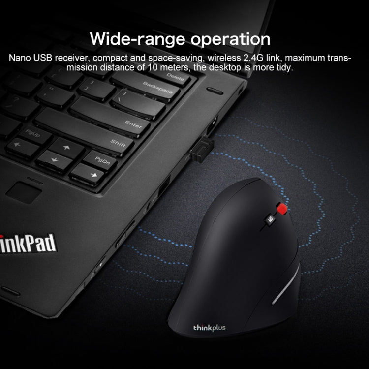 Lenovo thinkplus Ergonomics Design Wireless Mouse (Black) - Wireless Mice by Lenovo | Online Shopping South Africa | PMC Jewellery | Buy Now Pay Later Mobicred