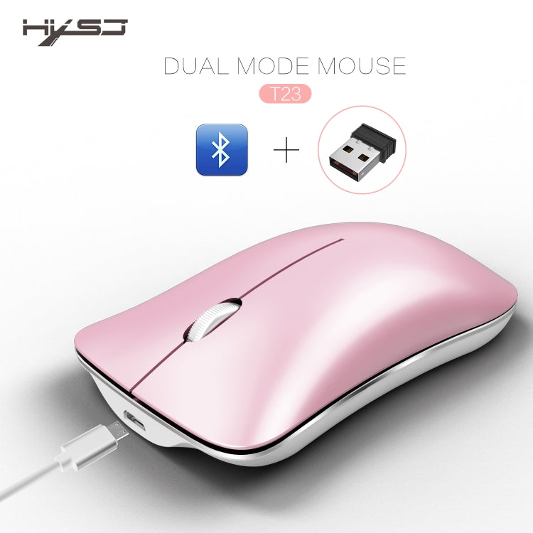 HXSJ T23F Bluetooth + 2.4GHz Wireless Dual Modes 4-Keys 1600 DPI Adjustable Ergonomics Optical Mouse - Wireless Mice by HXSJ | Online Shopping South Africa | PMC Jewellery | Buy Now Pay Later Mobicred