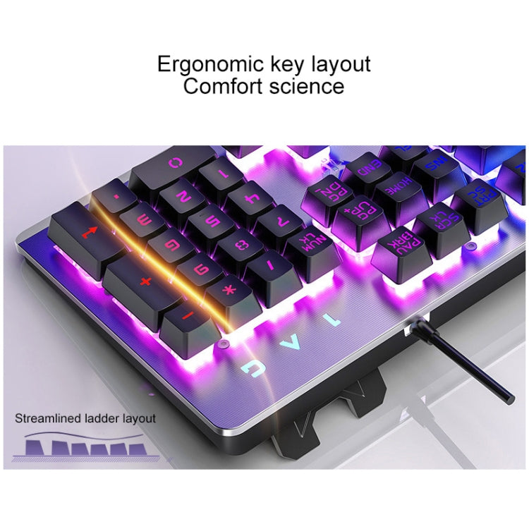 YINDIAO K002 USB Wired Mechanical Feel RGB Backlight Keyboard + Optical Mouse Set(White) - Wired Keyboard by YINDIAO | Online Shopping South Africa | PMC Jewellery | Buy Now Pay Later Mobicred