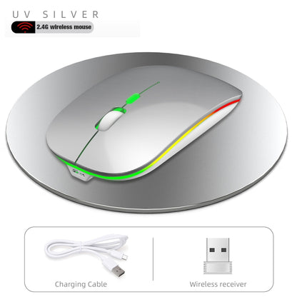 HXSJ M40 4 Key 2.4G Colorful Wireless Silent Mouse (Silver) - Wireless Mice by HXSJ | Online Shopping South Africa | PMC Jewellery | Buy Now Pay Later Mobicred