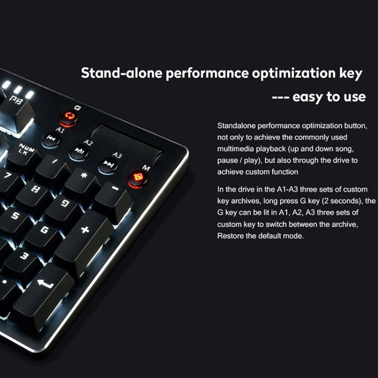 Ajazz AK35I Multimedia Knob Gaming Backlight Alloy Machinery Keyboard (Black Axis) - Wired Keyboard by Ajazz | Online Shopping South Africa | PMC Jewellery | Buy Now Pay Later Mobicred