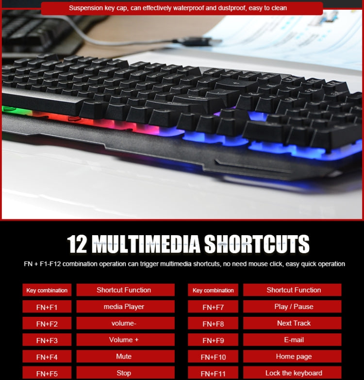 iMICE AK-400 USB Interface 104 Keys Wired Colorful Backlight Gaming Keyboard for Computer PC Laptop(Black) - Wired Keyboard by iMICE | Online Shopping South Africa | PMC Jewellery | Buy Now Pay Later Mobicred