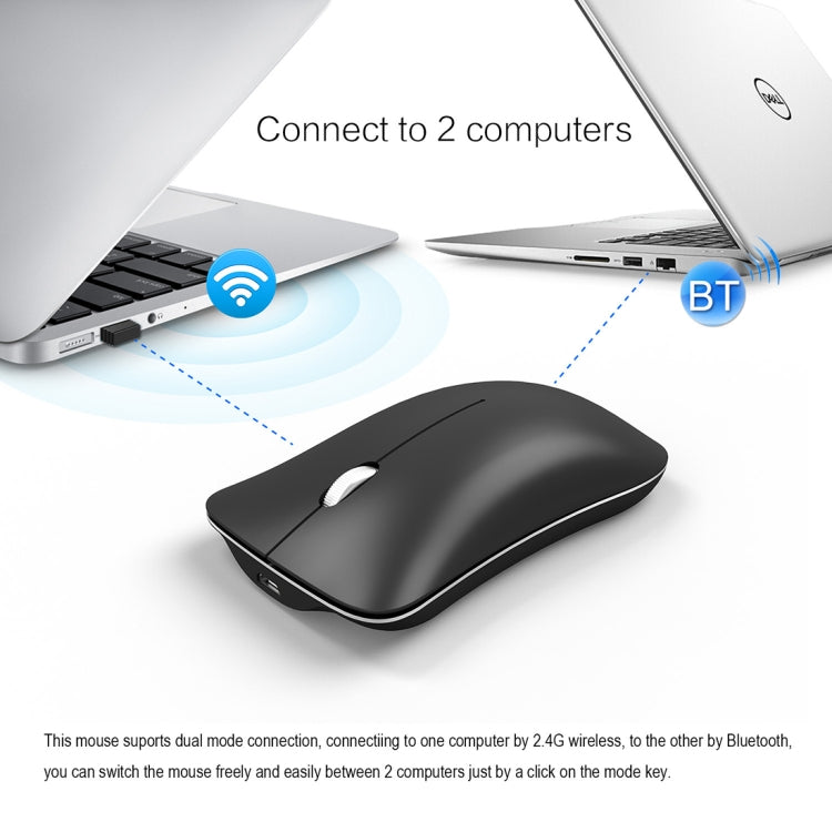 HXSJ T23 Bluetooth + 2.4GHz Wireless Dual Modes 4-Keys 1600 DPI Adjustable Ergonomics Optical Mouse - free shipping - PMC Jewellery - Order now!