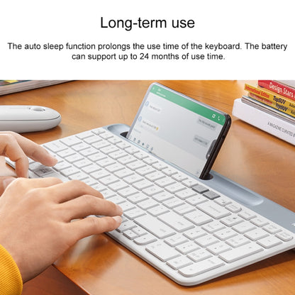 Logitech K580 Dual Modes Thin and Light Multi-device Wireless Keyboard with Phone Holder (White) - Wireless Keyboard by Logitech | Online Shopping South Africa | PMC Jewellery | Buy Now Pay Later Mobicred