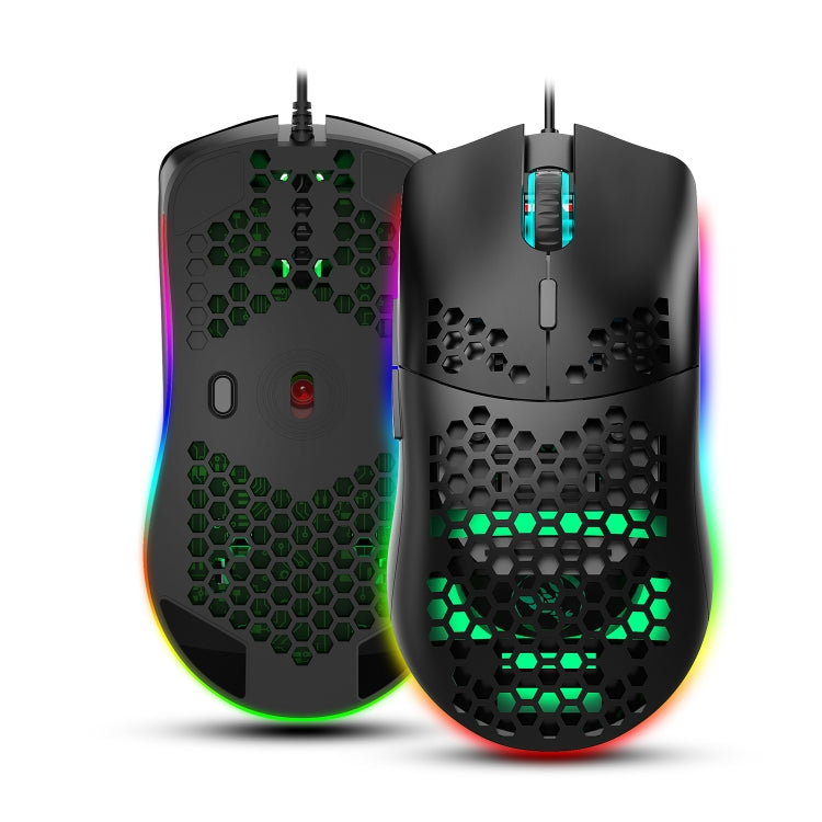 HXSJ J900 6 Keys RGB Lighting Programmable Gaming Wired Mouse (Black) - free shipping - PMC Jewellery - Order now!