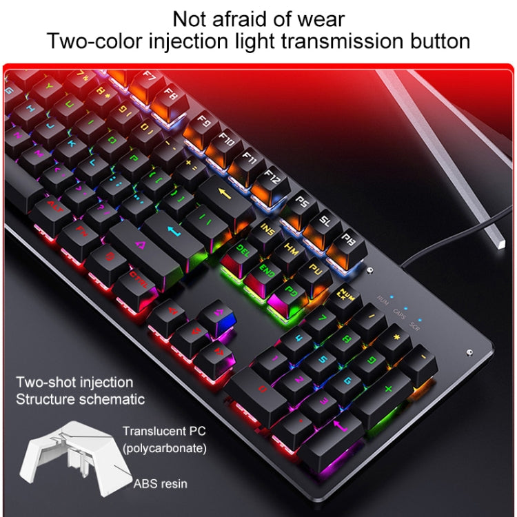 YINDIAO Classic Square Keys Mixed Light USB Mechanical Gaming Wired Keyboard, Blue Shaft (White) - Wired Keyboard by YINDIAO | Online Shopping South Africa | PMC Jewellery | Buy Now Pay Later Mobicred