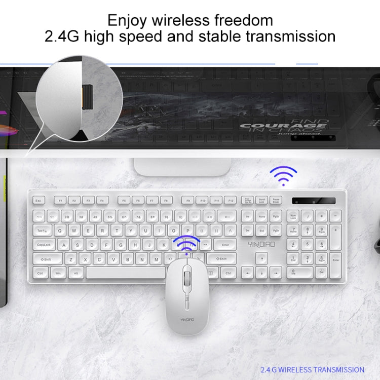 YINDIAO V3 Max Business Office Silent Wireless Keyboard Mouse Set (White) - Wireless Keyboard by YINDIAO | Online Shopping South Africa | PMC Jewellery | Buy Now Pay Later Mobicred