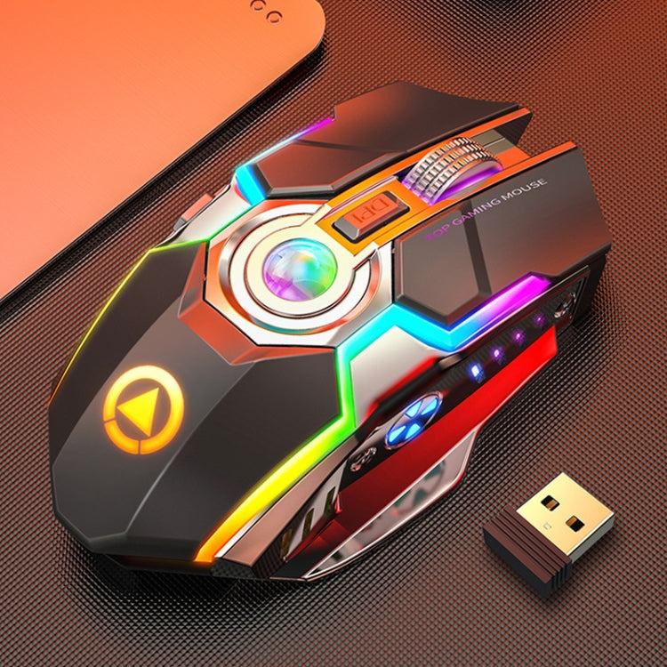 YINDIAO A5 2.4GHz 1600DPI 3-modes Adjustable Rechargeable RGB Light Wireless Silent Gaming Mouse (Black) - Wireless Mice by YINDIAO | Online Shopping South Africa | PMC Jewellery | Buy Now Pay Later Mobicred