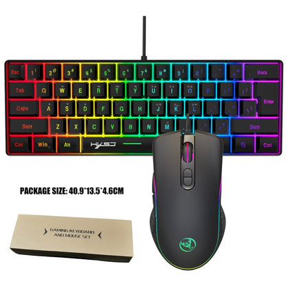 HXSJ V700B+A867 Wired RGB Backlit Keyboard and Mouse Set - Wired Keyboard by HXSJ | Online Shopping South Africa | PMC Jewellery | Buy Now Pay Later Mobicred