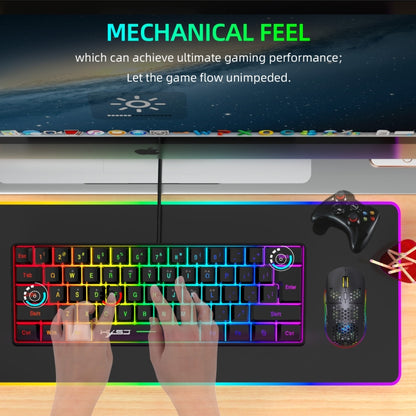 HXSJ V700B+A867 Wired RGB Backlit Keyboard and Mouse Set - Wired Keyboard by HXSJ | Online Shopping South Africa | PMC Jewellery | Buy Now Pay Later Mobicred