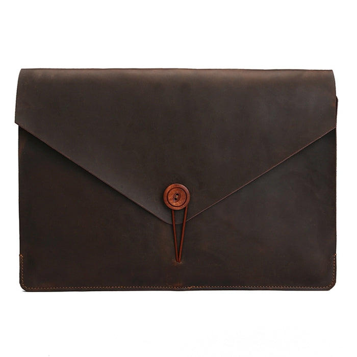 Universal Genuine Leather Business Laptop Tablet Bag, For 13.3 inch and Below Macbook, Samsung, Lenovo, Sony, DELL Alienware, CHUWI, ASUS, HP(Coffee) - 13.3 inch by PMC Jewellery | Online Shopping South Africa | PMC Jewellery | Buy Now Pay Later Mobicred