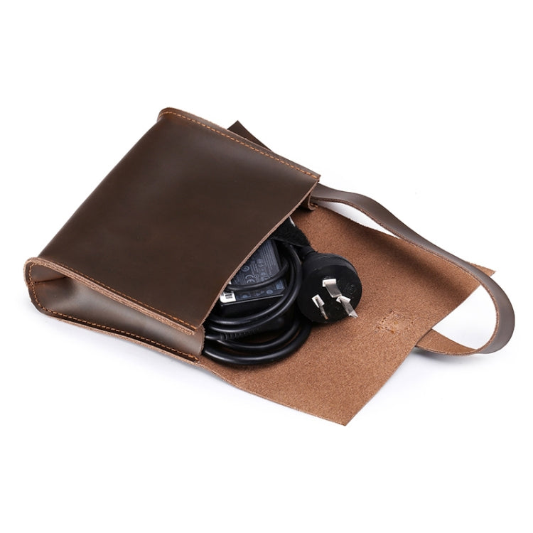 Universal Genuine Leather Business Power Adapter Laptop Tablet Bag with Cable Winder, For 13 inch and Below Macbook, Samsung, Lenovo, Sony, DELL Alienware, CHUWI, ASUS, HP (Wine Red) - 13.3 inch by PMC Jewellery | Online Shopping South Africa | PMC Jewellery | Buy Now Pay Later Mobicred