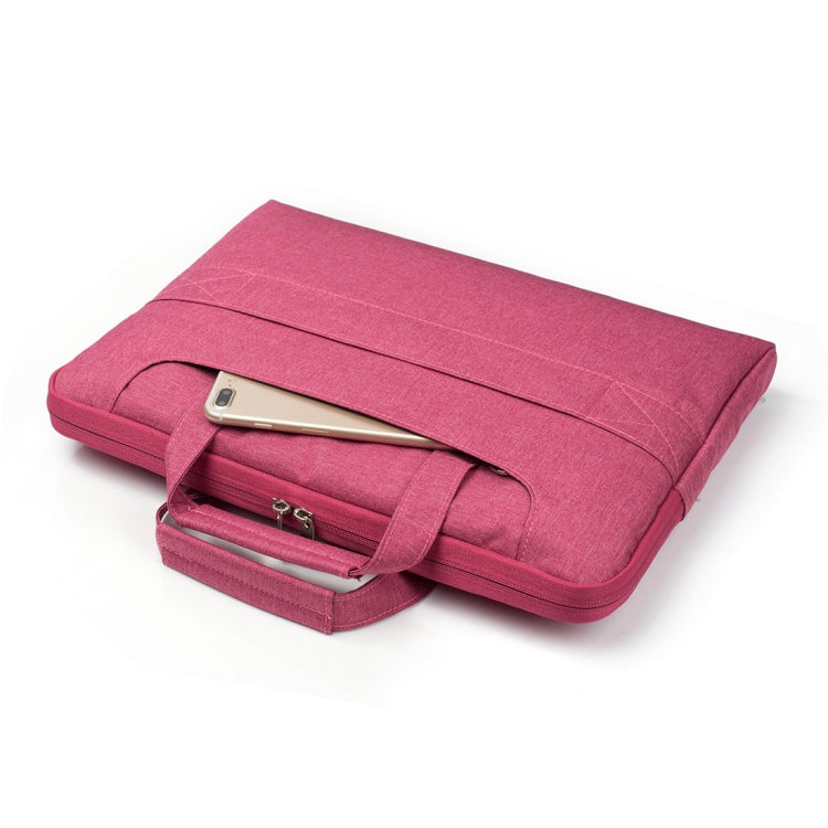 Portable One Shoulder Handheld Zipper Laptop Bag, For 15.4 inch and Below Macbook, Samsung, Lenovo, Sony, DELL Alienware, CHUWI, ASUS, HP (Magenta) - 15 inch by PMC Jewellery | Online Shopping South Africa | PMC Jewellery | Buy Now Pay Later Mobicred