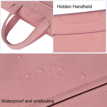 ST06 Waterproof PU Leather Zipper Hidden Portable Strap One-shoulder Handbag for 13.3 inch Laptops, with Suitcase Belt(Pink) - 13.3 inch by PMC Jewellery | Online Shopping South Africa | PMC Jewellery | Buy Now Pay Later Mobicred