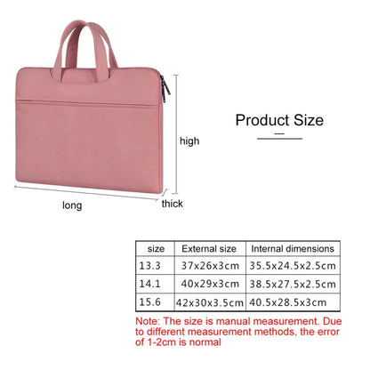 ST06 Waterproof PU Leather Zipper Hidden Portable Strap One-shoulder Handbag for 14.1 inch Laptops, with Suitcase Belt (Pink) - 14.1 inch by PMC Jewellery | Online Shopping South Africa | PMC Jewellery | Buy Now Pay Later Mobicred
