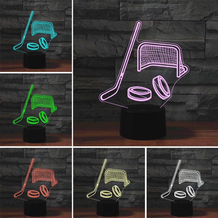 Ice Hockey Shape 3D Colorful LED Vision Light Table Lamp, Crack Remote Control Version - Novelty Lighting by PMC TechLife | Online Shopping South Africa | PMC TechLife | Buy Now Pay Later Mobicred