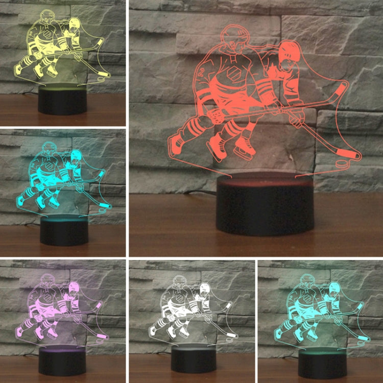 Playing Ice Hockey Shape 3D Colorful LED Vision Light Table Lamp, Crack Remote Control Version - Novelty Lighting by PMC TechLife | Online Shopping South Africa | PMC TechLife | Buy Now Pay Later Mobicred