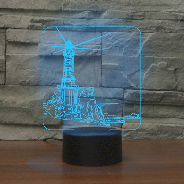 Lighthouse Shape 3D Colorful LED Vision Light Table Lamp, Charging Touch Version - Novelty Lighting by PMC TechLife | Online Shopping South Africa | PMC TechLife | Buy Now Pay Later Mobicred