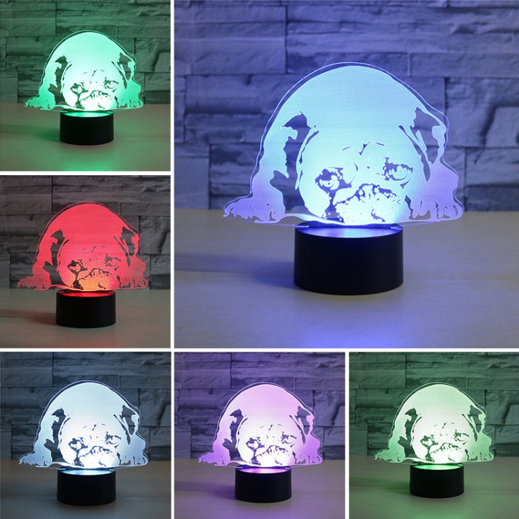Prostrated Dog Shape 3D Colorful LED Vision Light Table Lamp, Charging Touch Version - Novelty Lighting by PMC TechLife | Online Shopping South Africa | PMC TechLife | Buy Now Pay Later Mobicred