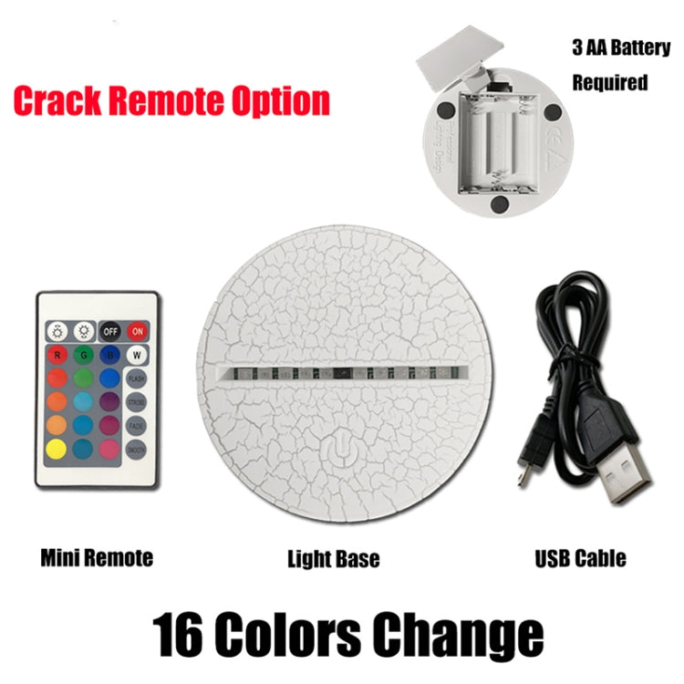 Golf Shape 3D Colorful LED Vision Light Table Lamp, Crack Remote Control Version - Novelty Lighting by PMC TechLife | Online Shopping South Africa | PMC TechLife | Buy Now Pay Later Mobicred