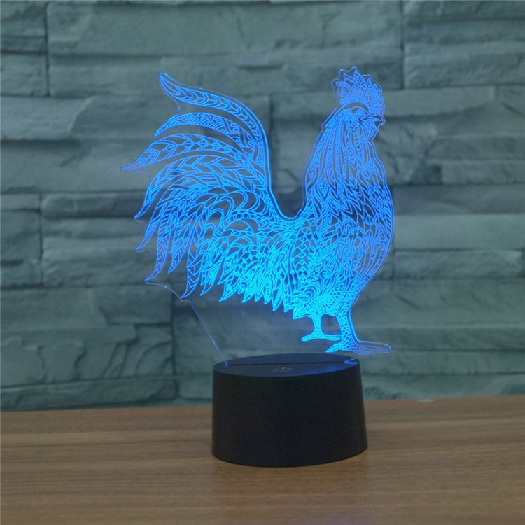 Cock Shape 3D Colorful LED Vision Light Table Lamp, USB Touch Version - Novelty Lighting by PMC TechLife | Online Shopping South Africa | PMC TechLife | Buy Now Pay Later Mobicred