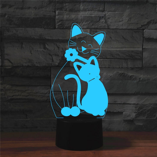 Cat Shape 3D Colorful LED Vision Light Table Lamp, USB Touch Version - Novelty Lighting by PMC Jewellery | Online Shopping South Africa | PMC Jewellery | Buy Now Pay Later Mobicred