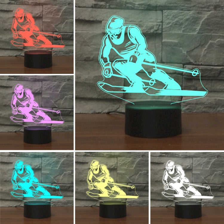 Skiing Shape 3D Colorful LED Vision Light Table Lamp, Crack Touch Version - Novelty Lighting by PMC TechLife | Online Shopping South Africa | PMC TechLife | Buy Now Pay Later Mobicred