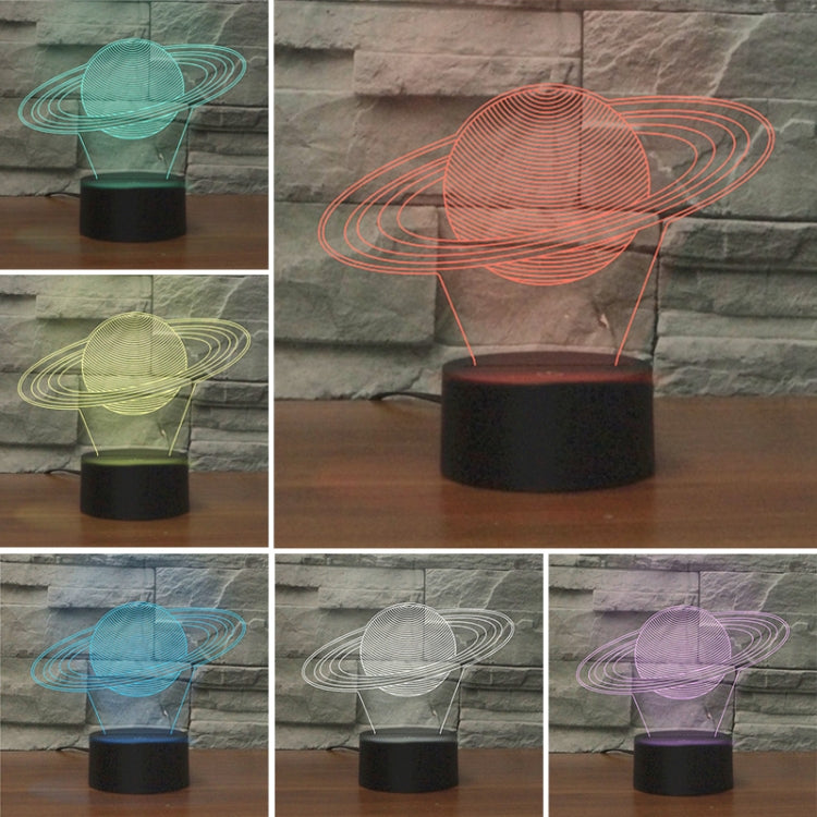 Saturn Shape 3D Colorful LED Vision Light Table Lamp, Crack Touch Version - Novelty Lighting by PMC TechLife | Online Shopping South Africa | PMC TechLife | Buy Now Pay Later Mobicred