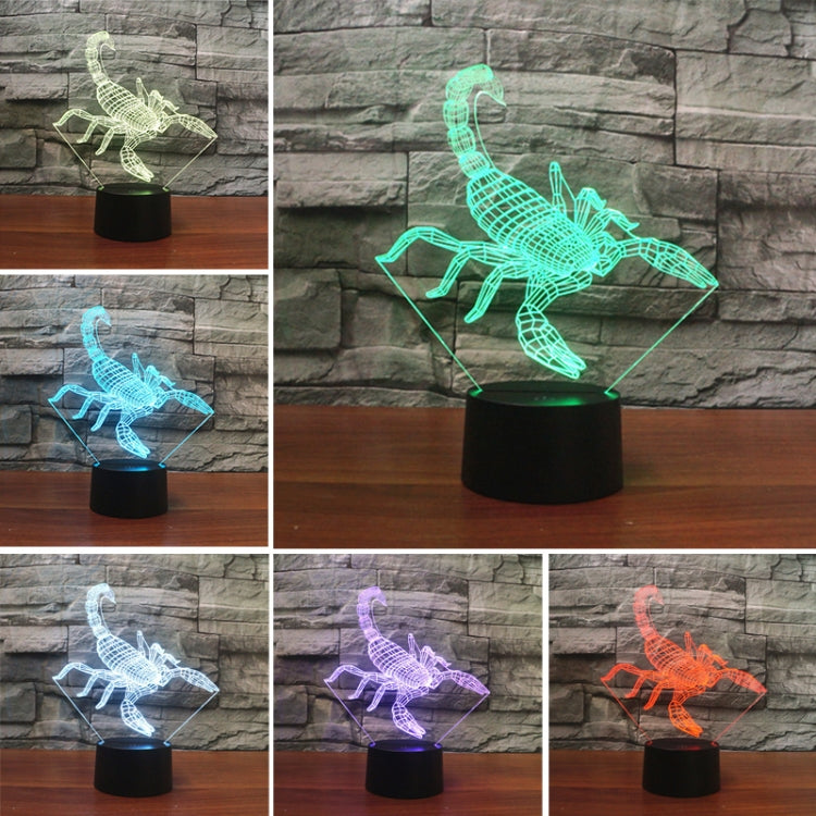 Scorpion Shape 3D Colorful LED Vision Light Table Lamp, USB & Battery Version - Novelty Lighting by PMC TechLife | Online Shopping South Africa | PMC TechLife | Buy Now Pay Later Mobicred