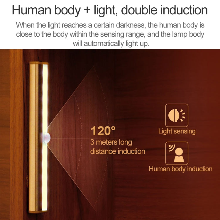 2.8W 60 LEDs Warm White Wide Screen Intelligent Human Body Sensor Light LED Corridor Cabinet Light, USB Charging Version - Sensor LED Lights by PMC TechLife | Online Shopping South Africa | PMC TechLife | Buy Now Pay Later Mobicred