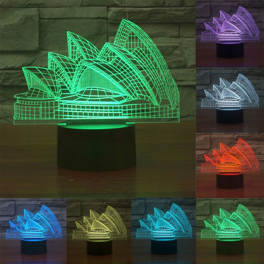 Sydney Opera House Style 3D Touch Switch Control LED Light , 7 Color Discoloration Creative Visual Stereo Lamp Desk Lamp Night Light - Novelty Lighting by PMC Jewellery | Online Shopping South Africa | PMC Jewellery | Buy Now Pay Later Mobicred