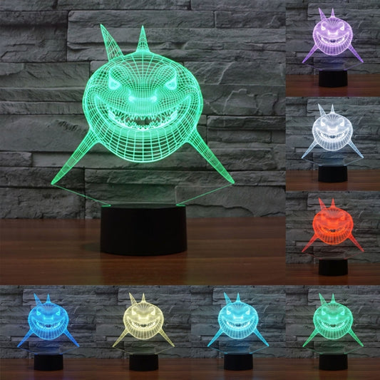 Positive Face Shark Style 3D Touch Switch Control LED Light , 7 Color Discoloration Creative Visual Stereo Lamp Desk Lamp Night Light - Novelty Lighting by PMC Jewellery | Online Shopping South Africa | PMC Jewellery | Buy Now Pay Later Mobicred