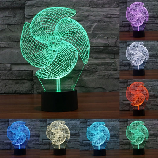 Big Pinwheel Style 3D Touch Switch Control LED Light , 7 Color Discoloration Creative Visual Stereo Lamp Desk Lamp Night Light - Novelty Lighting by PMC Jewellery | Online Shopping South Africa | PMC Jewellery | Buy Now Pay Later Mobicred