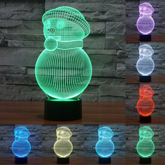 Snowman Style 3D Touch Switch Control LED Light , 7 Color Discoloration Creative Visual Stereo Lamp Desk Lamp Night Light - Novelty Lighting by PMC Jewellery | Online Shopping South Africa | PMC Jewellery | Buy Now Pay Later Mobicred