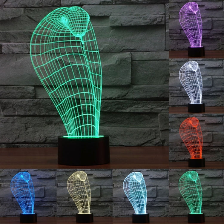 Cobra Style 3D Touch Switch Control LED Light , 7 Color Discoloration Creative Visual Stereo Lamp Desk Lamp Night Light - Novelty Lighting by PMC TechLife | Online Shopping South Africa | PMC TechLife | Buy Now Pay Later Mobicred