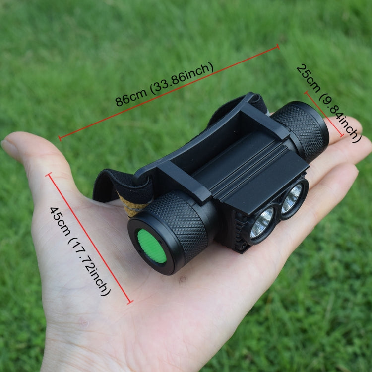 D25 10W 2 x XML-2 IPX6 Waterproof Headband Light, 2400 LM USB Charging Adjustable Outdoor LED Headlight - Headlamp by PMC TechLife | Online Shopping South Africa | PMC TechLife | Buy Now Pay Later Mobicred