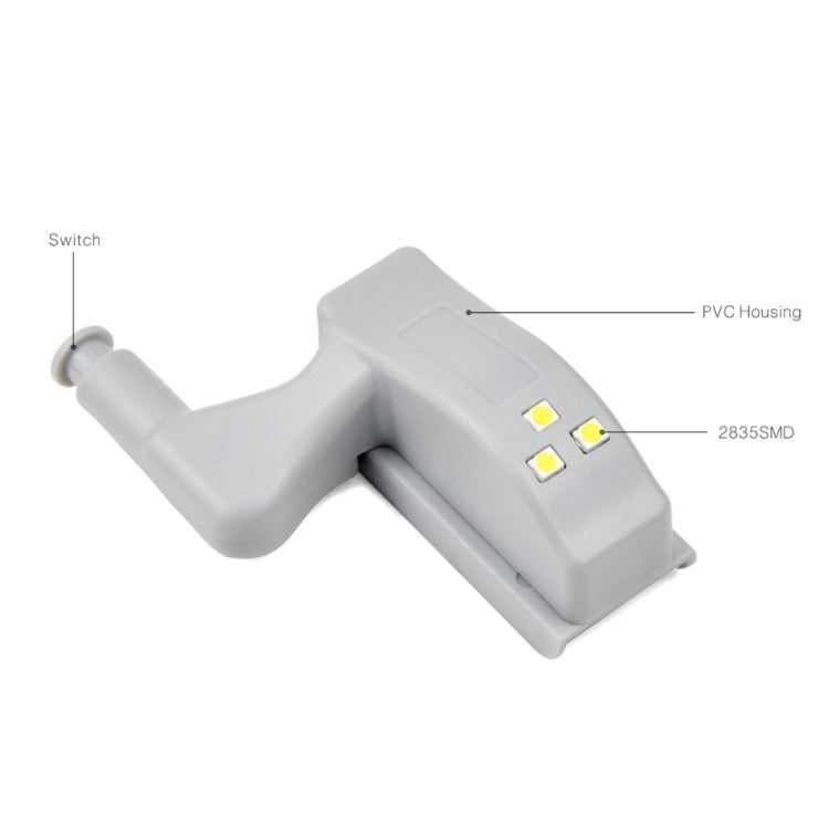 0.3W Universal Inner Hinge LED Sensor lamp Cupboard 3 LEDs Night light Auto ON/OFF Bulb(White Light) - Sensor LED Lights by PMC Jewellery | Online Shopping South Africa | PMC Jewellery | Buy Now Pay Later Mobicred