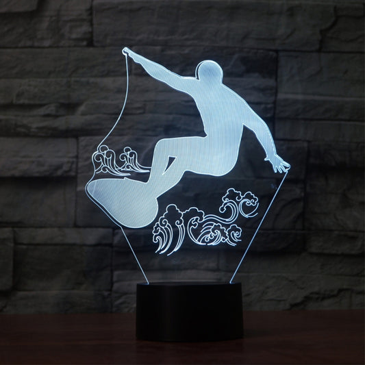 Surf Riding Shape 3D Colorful LED Vision Light Table Lamp, USB & Battery Version - Novelty Lighting by PMC Jewellery | Online Shopping South Africa | PMC Jewellery | Buy Now Pay Later Mobicred