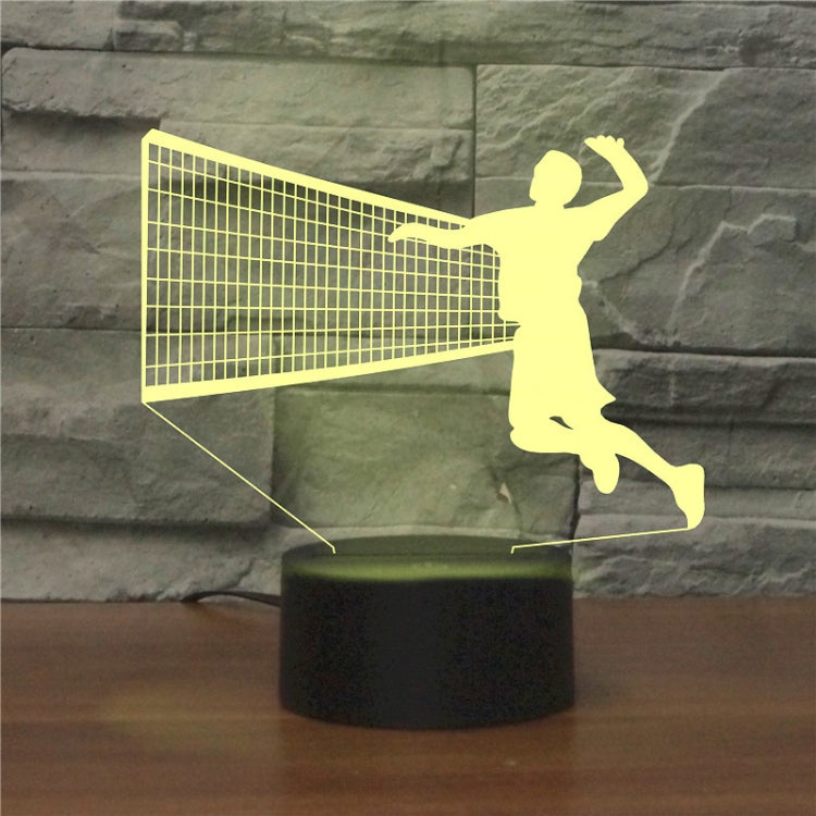 Playing Volleyball Shape 3D Colorful LED Vision Light Table Lamp, 16 Colors Remote Control Version - Novelty Lighting by PMC TechLife | Online Shopping South Africa | PMC TechLife | Buy Now Pay Later Mobicred