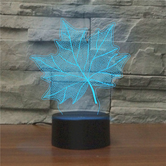 Maple Leaf Shape 3D Colorful LED Vision Light Table Lamp, 16 Colors Remote Control Version - Novelty Lighting by PMC Jewellery | Online Shopping South Africa | PMC Jewellery | Buy Now Pay Later Mobicred