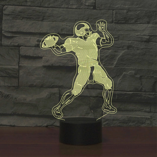 Rugby Quarterback Shape 3D Colorful LED Vision Light Table Lamp, USB Touch Version - Novelty Lighting by PMC Jewellery | Online Shopping South Africa | PMC Jewellery | Buy Now Pay Later Mobicred