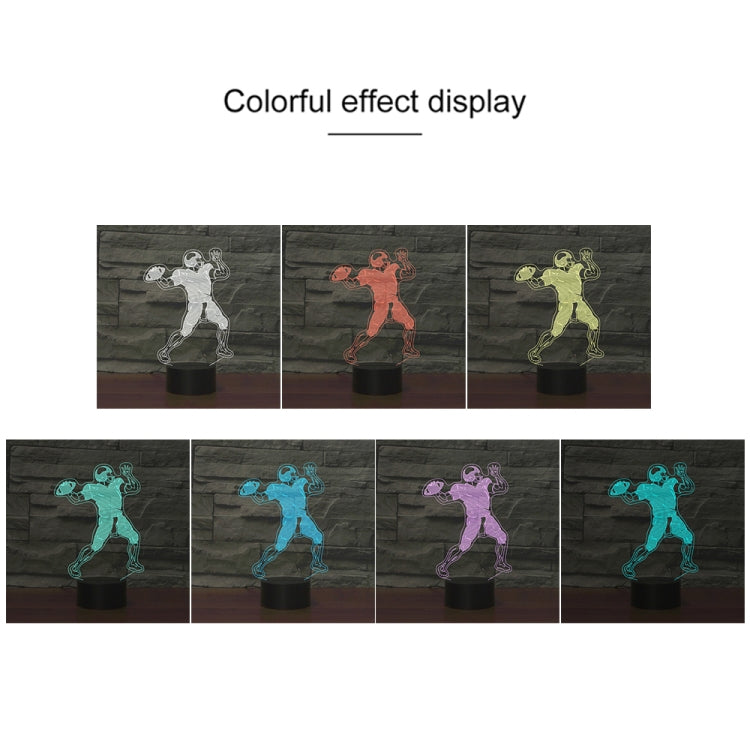 Rugby Quarterback Shape 3D Colorful LED Vision Light Table Lamp, Charging Touch Version - Novelty Lighting by PMC TechLife | Online Shopping South Africa | PMC TechLife | Buy Now Pay Later Mobicred